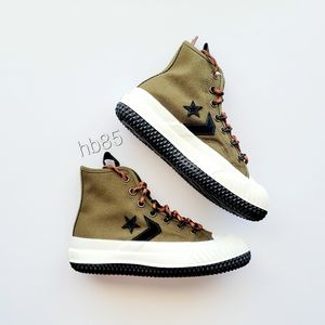 Converse Bosey MC HI Surplus Olive Green Campfire Orange Women's 5.5